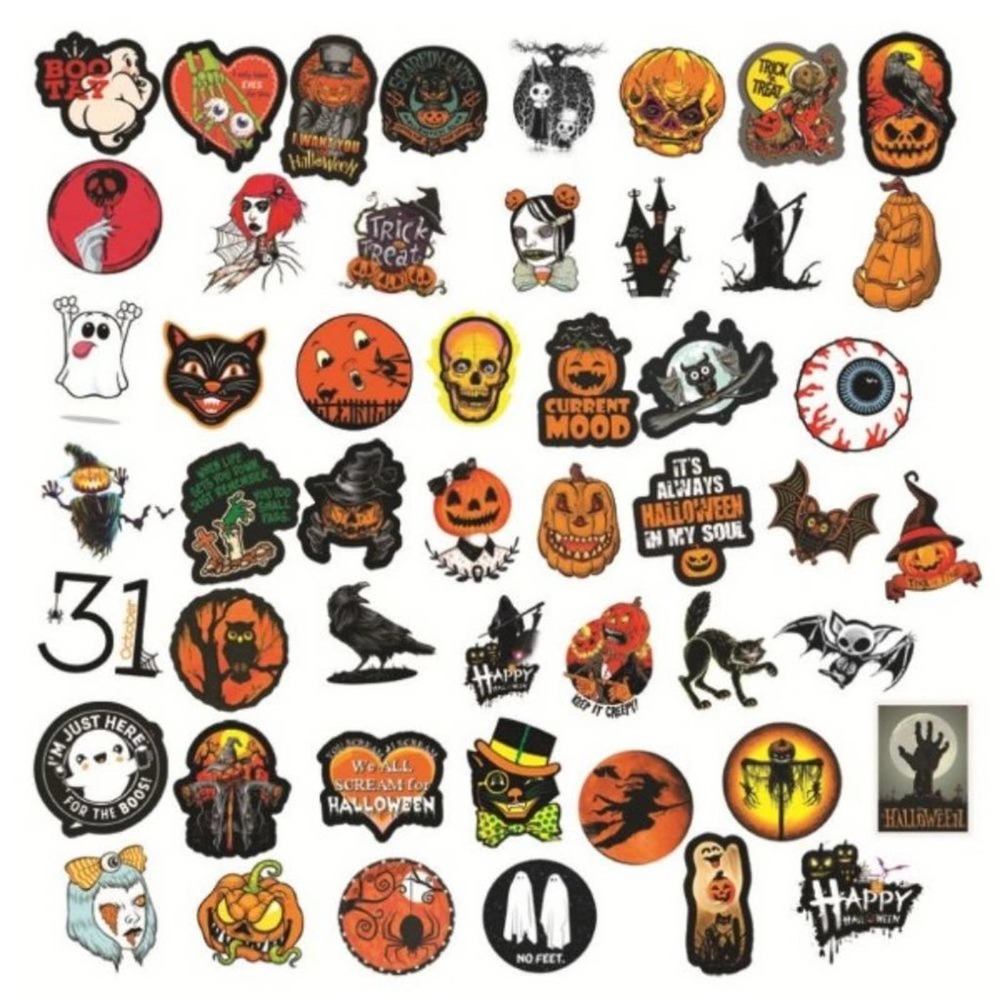 Set of 50 Halloween Themed Vinyl Stickers, no repeats! - Picture 3 of 3